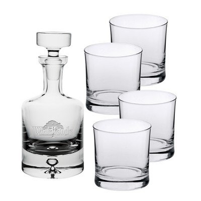 Saga 25 oz. Crystal Decanter & 4 DOF glasses