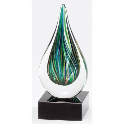 New Blossoms Raindrop Inspired Art Glass Award - 7'' H