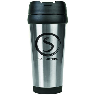 Engraved Gloss Silver Travel Mug W/out Handle