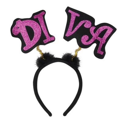 Glittered Diva Boppers Headband W/Marabou