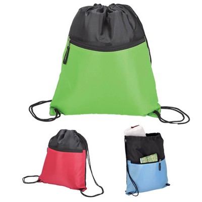 Front Zipper Drawstrings Bag