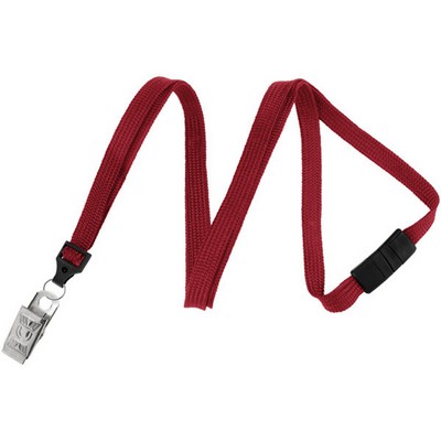 3/8" Breakaway Blank Lanyard w/Bulldog Clip (Red)