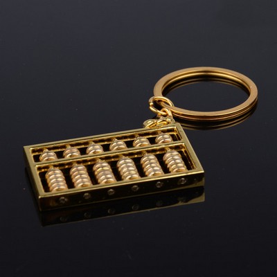 Golden 6 Bunches Abacus Key Chain