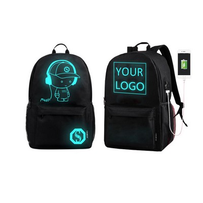 Luminous Backpack School bag with USB Port