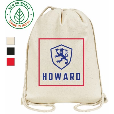 Sports Drawstring Bag Backpack Eco Friendly Canvas Natural