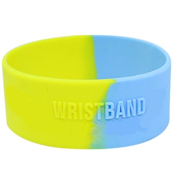 1" Segmented Embossed Silicone Wristband