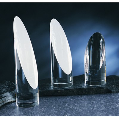 Slant Cylinder Tower optical crystal award/trophy 10"H