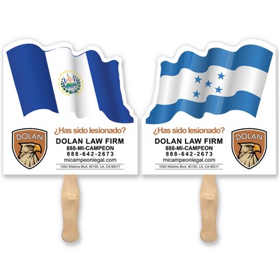 Full Color Flag Shape Sandwich Fan