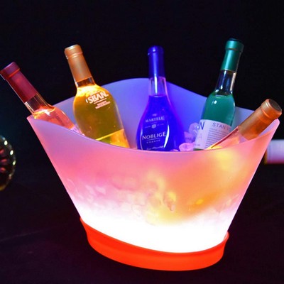 LED Ice Bucket 12 Liter Rechargeable Large Capacity Luminous Ice Bucket with 7 Colors Changing