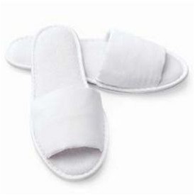 OSFA Unisex Open Toe Terry Slippers w/EVA Sole (Overseas - Embroidered)