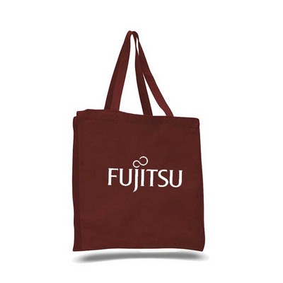 Chocolate Canvas Shopping Tote with Gusset (Printed)