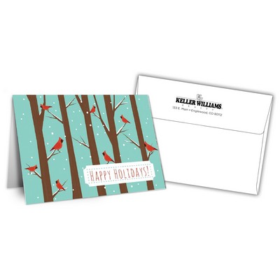 5" x 7" Holiday Greeting Cards w/ Imprinted Envelopes - Happy Holidays