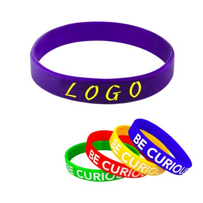 Debossed Silicone Wristband with Color Filled