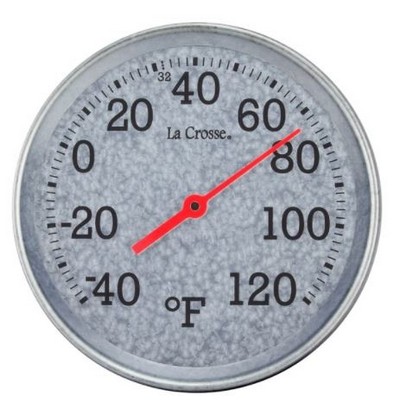 8" Galvanized Metal Thermometer