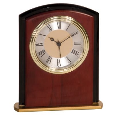 6.5" Mahogony Finish Square Arch Clock