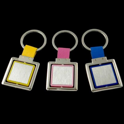 2 Tone Square Spinner Keychain