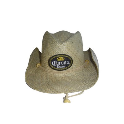 Straw Cowboy Hat w/ Custom Patch