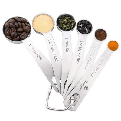 6 in 1 Stainless Steel Measuring Spoon Set