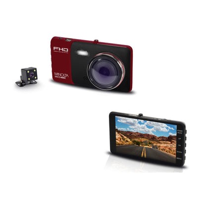 Minolta® Red Full HD 1080p 2-Channel Dashcam