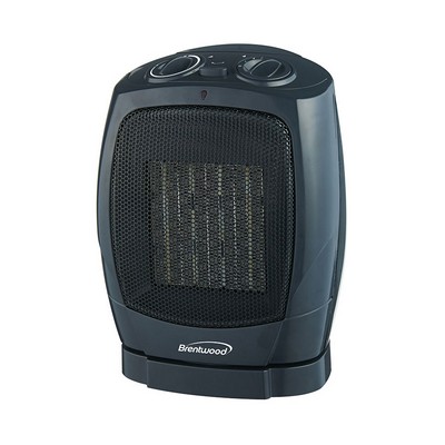 1500w Black Portable Oscillating Ceramic Space Heater & Fan