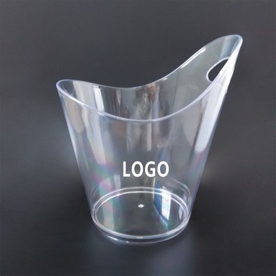 5L Clear Plastic Ice Bucket with Handle