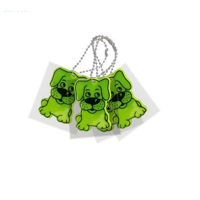 Dog Shape Reflective Keytag