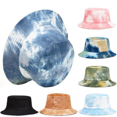 Unisex Corduroy Bucket Hat Reversible Fisherman Cap