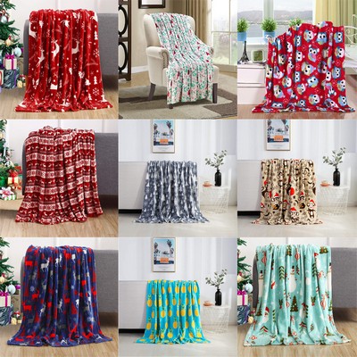 Soft Christmas Prints Fleece Blanket