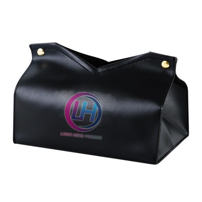 Faux Leather Strong Buckle Tissue Box