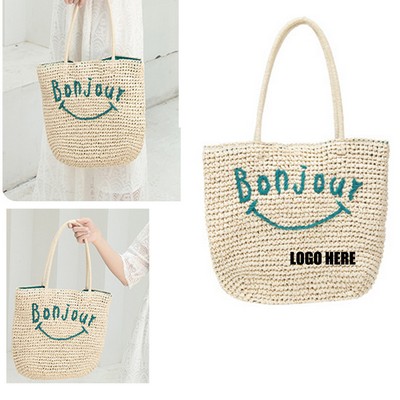 Smile Face Straw Bag