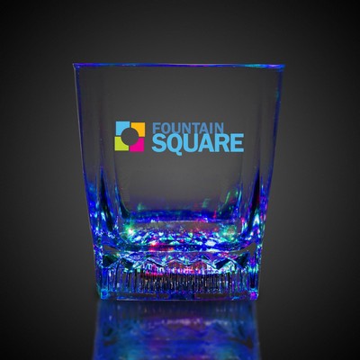 10 Oz. Square Bottom Laser Engraved LED Glass