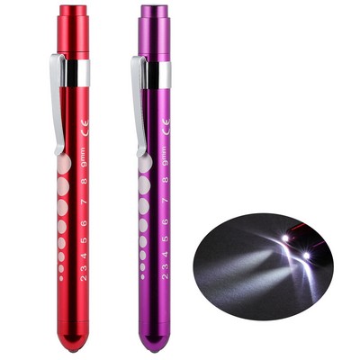 Aluminum Alloy LED Medical Pen Light With Pupil Gauge