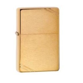 Zippo® Vintage™ Brushed Brass Lighter w/Slashes