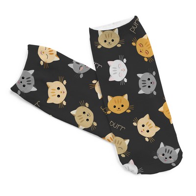 Low Cut Knitted Athletic Socks - Cat