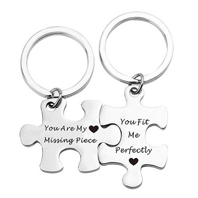 Couple Puzzle Keychains