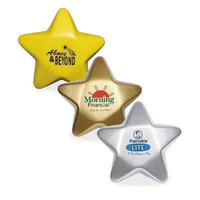 Gold Silver PU Star Shaped Stress Ball with Custom LOGO