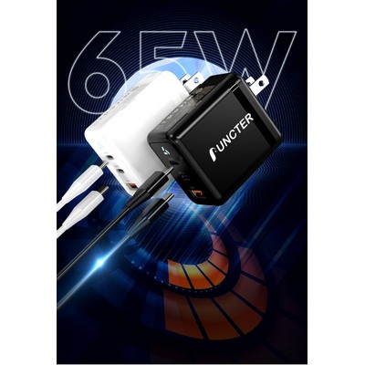 3-Port 65W Wall Charger W/ETL Certification