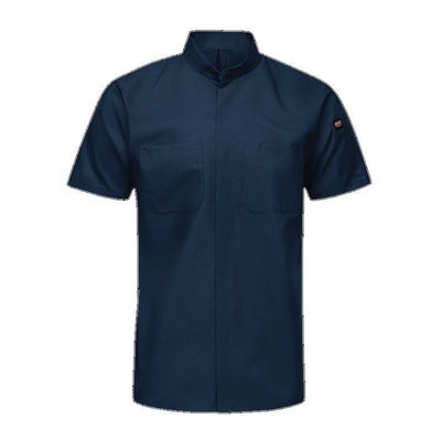 Red Kap® Solid Short Sleeve Pro+ Work Shirt w/OilBlok & MIMIX™ - Navy Blue