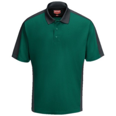 Red Kap™ Men's Performance Knit® Two-Tone Polo - Hunter Green/Charcoal Gray