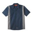 Dickie's® Men's Industrial Color Block Short Sleeve Shirt - Dark Navy Blue/Smoke Gray