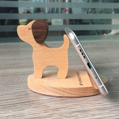 Dog Wooden Mobile Stand Phone Holder