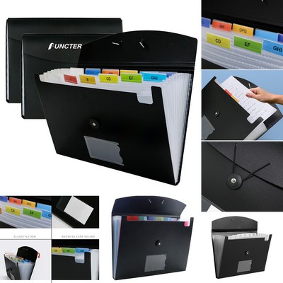 File Organizer 7 Pocket Expanding File Folder with Labels, Plastic Expandable File Folder