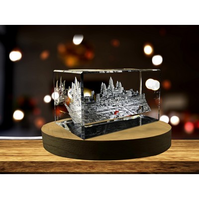 Angkor Wat 3D Engraved Crystal Keepsake Souvenir