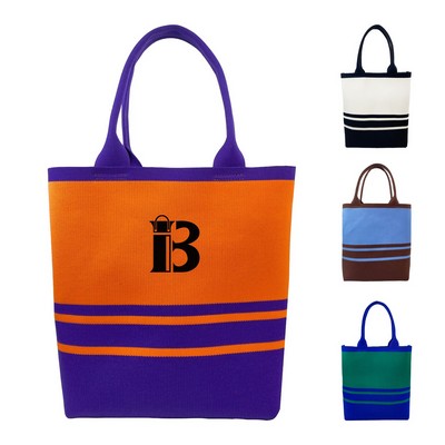 High capacity knitted tote bag