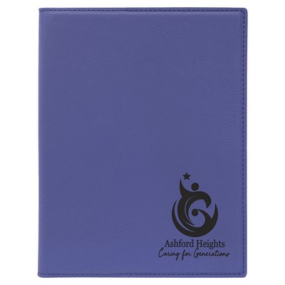 Purple 7" x 9" Portfolio with Notepad, Laserable Leatherette