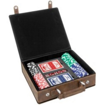 Leatherette Poker Set With Snap Closure