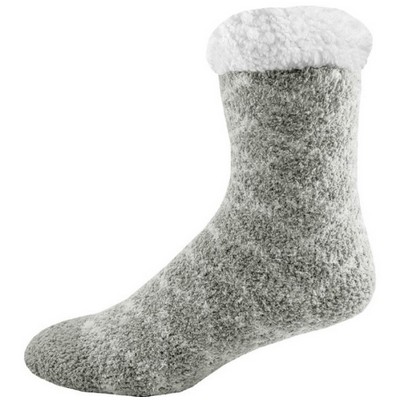 Sherpa Lined Fuzzy Feet Crew Socks (Blank)