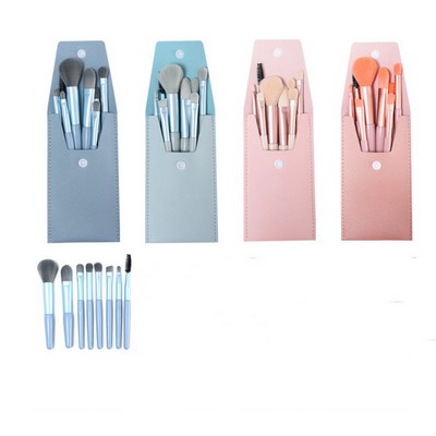 Complete 8-Piece Makeup Brushes Set with Stylish Travel Bag