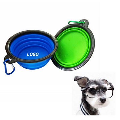 Silicone Collapsible Pet Bowl w/Carabiner