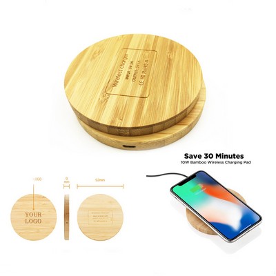 Bamboo 10W Wireless Fast Charging Pad